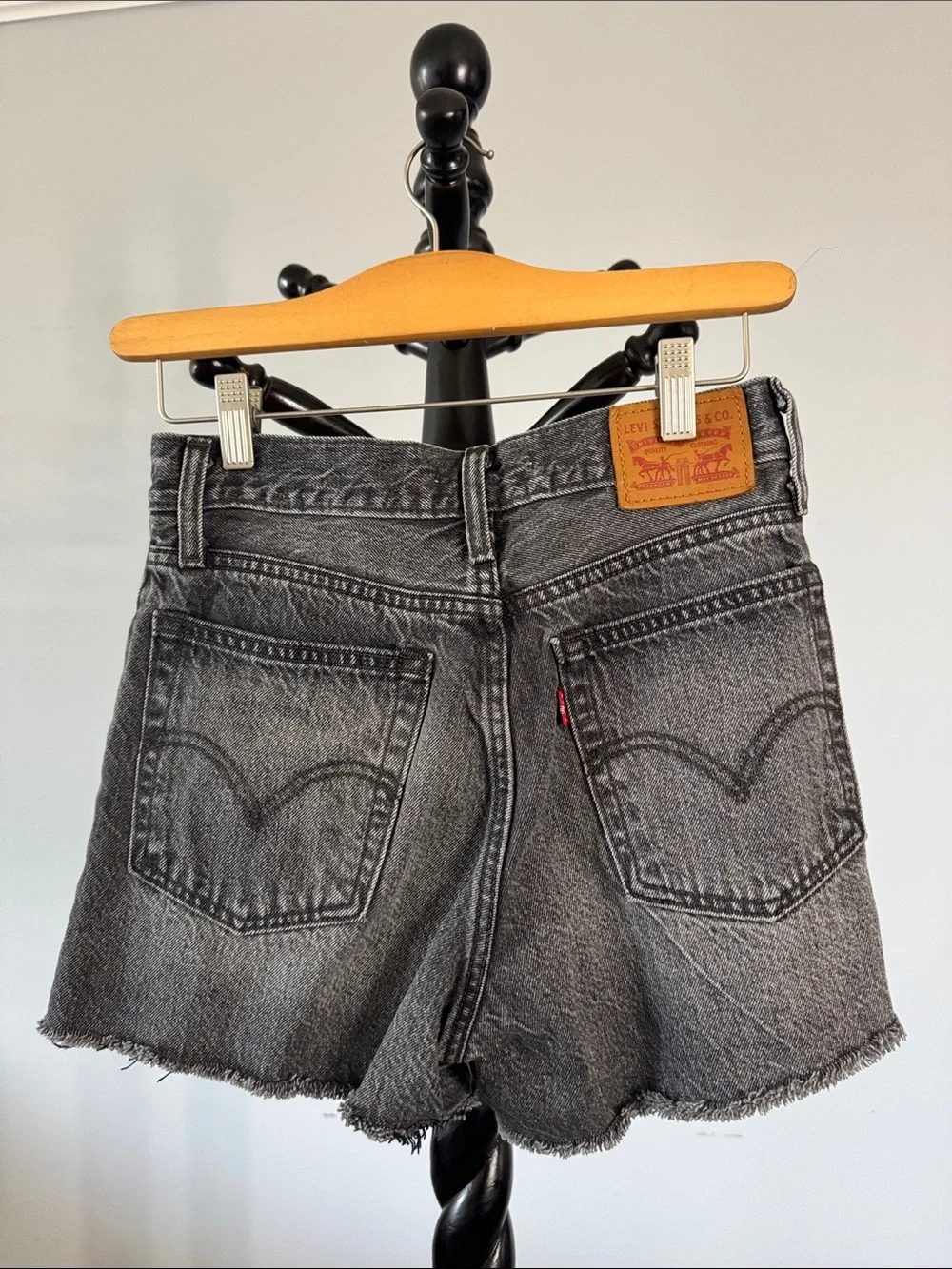 Levi’s Wedgie Shorts in Studded Black Denim